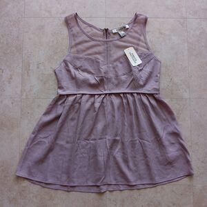 Forever 21 Women's Size Medium Lavender Babydoll Mesh Tank Top